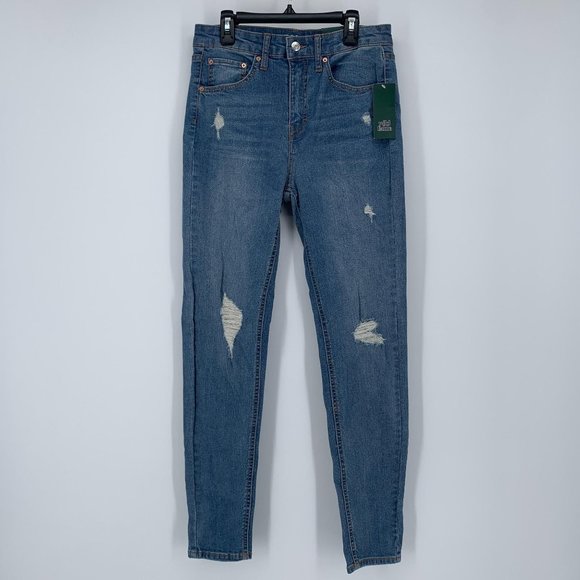 wild fable Denim - Wild Fable NWT Women's Blue High-Rise Distressed Skinny Jeans Size 8/29